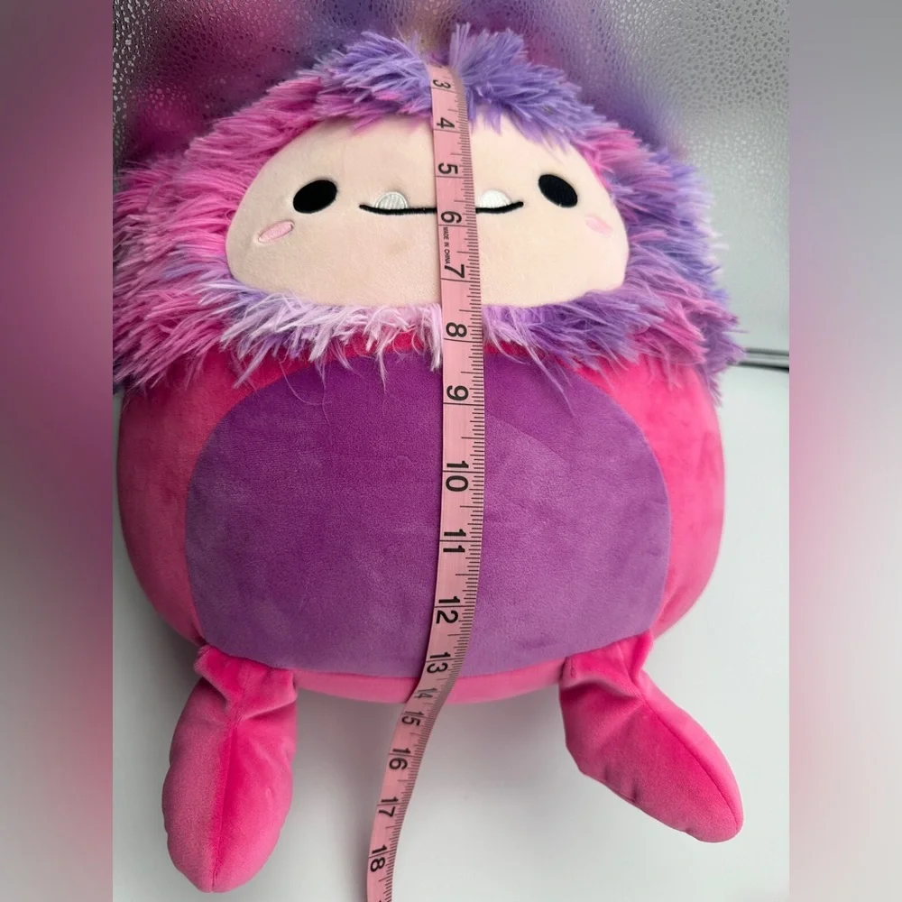 Squishmallows Original 14-Inch Woxie Magenta Bigfoot with Tie-Dye Mane Yeti NWT